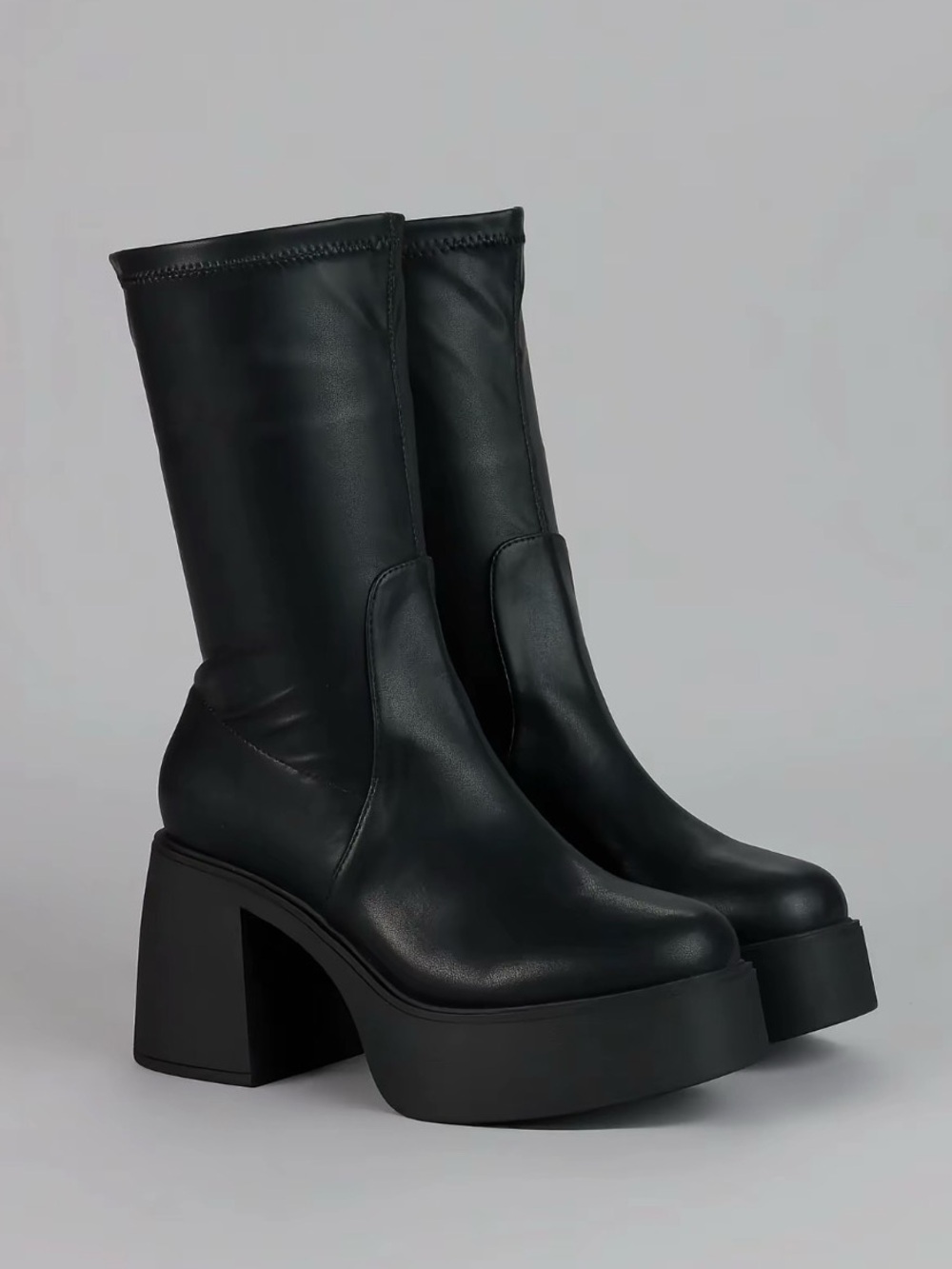 Windsor Black Platform Mid-Calf Boots